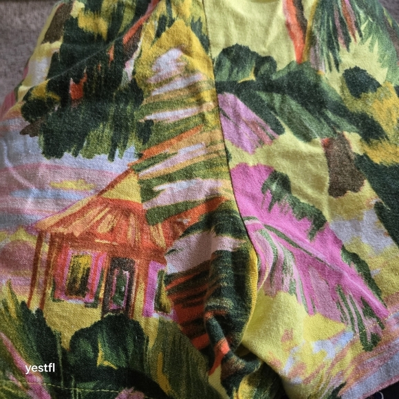 Farm Rio Summer Memories  Beach palm Trees Linen Shorts M Made in Brazil - Picture 8 of 10